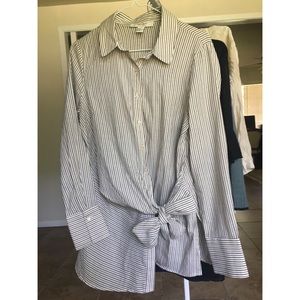 NWOT Forever21 Striped Wrap Button Down Blouse